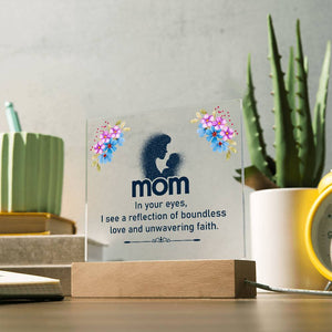 Acrylic Square Plaque - Mom - In your eyes