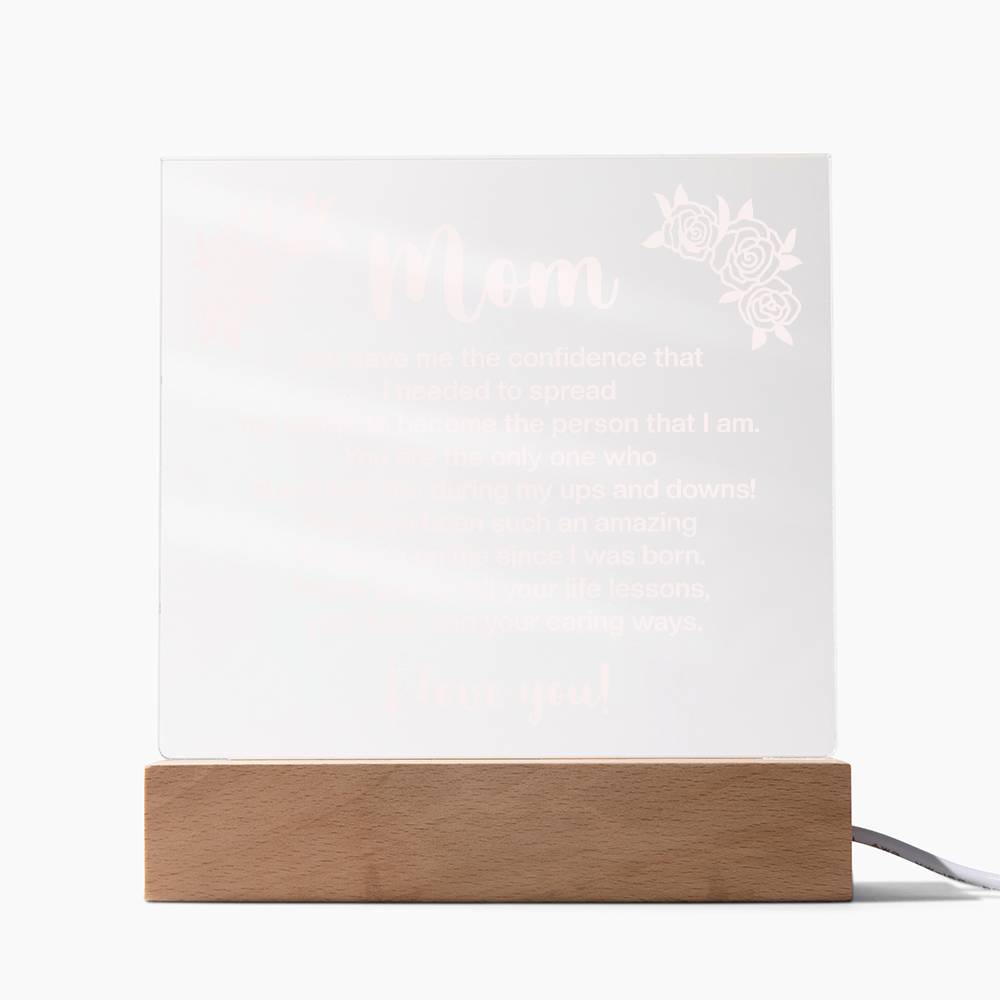 Acrylic Square Plaque - Mom You gave me the confidence