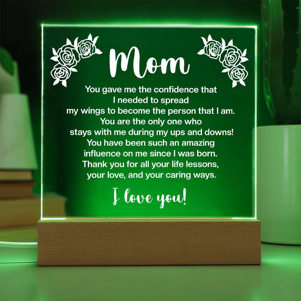 Acrylic Square Plaque - Mom You gave me the confidence