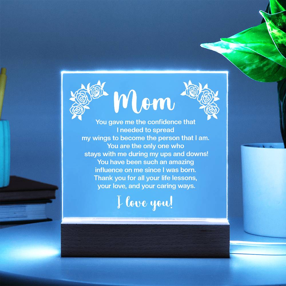 Acrylic Square Plaque - Mom You gave me the confidence