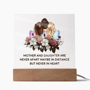 Acrylic Square Plaque - Mother and Daughter