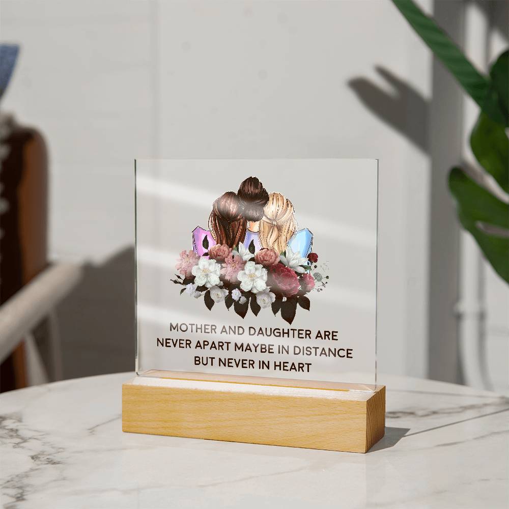 Acrylic Square Plaque - Mother and Daughter