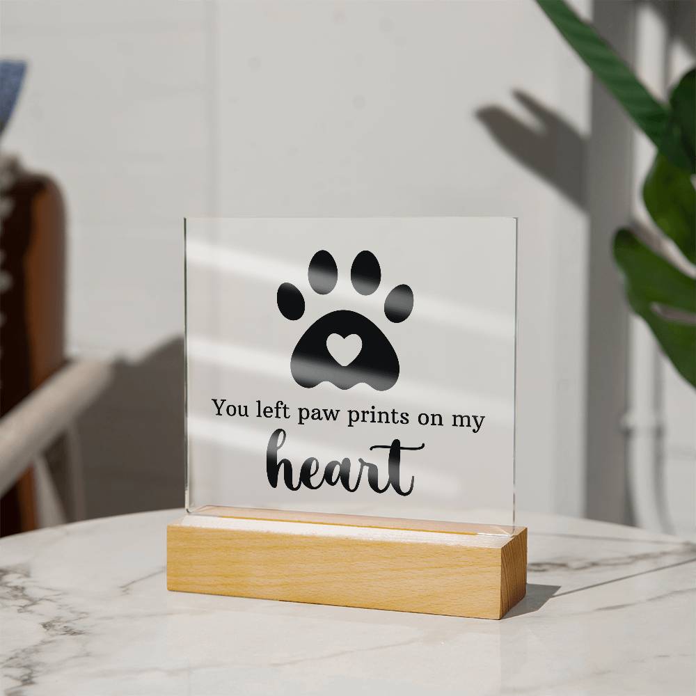 Acrylic Square Plaque - Paw Print