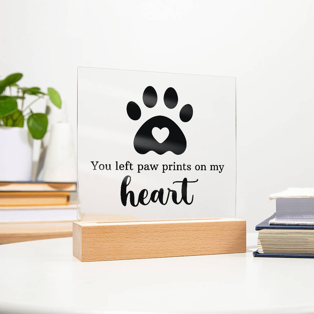 Acrylic Square Plaque - Paw Print