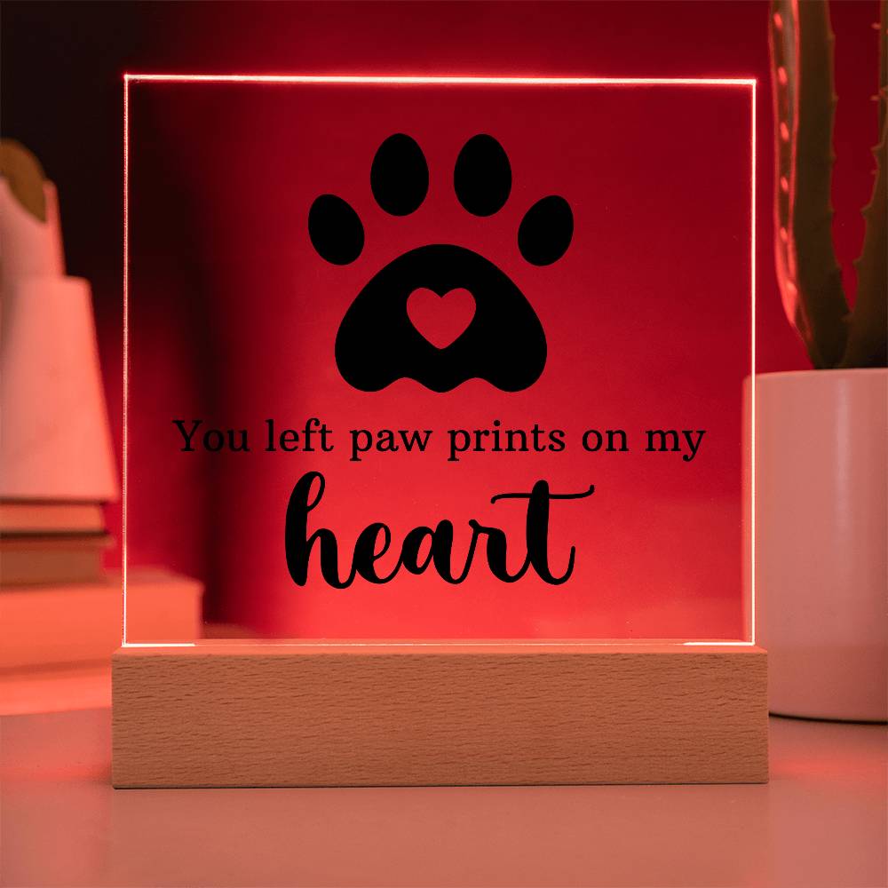 Acrylic Square Plaque - Paw Print