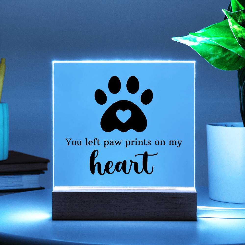 Acrylic Square Plaque - Paw Print