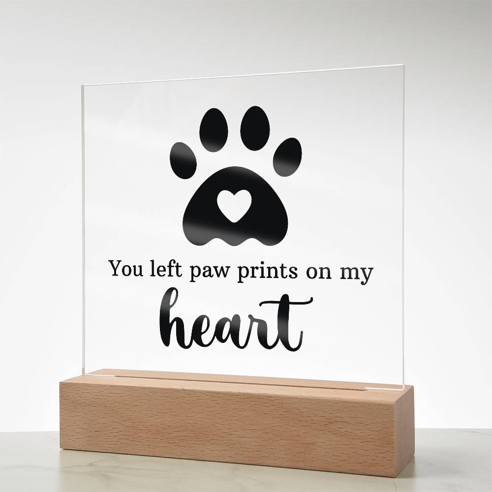 Acrylic Square Plaque - Paw Print