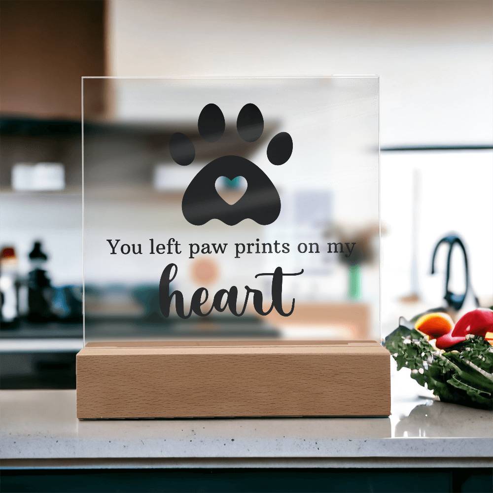 Acrylic Square Plaque - Paw Print