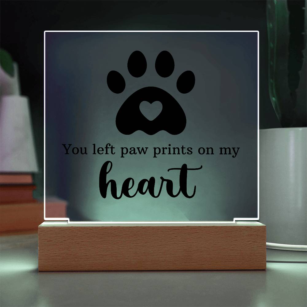 Acrylic Square Plaque - Paw Print