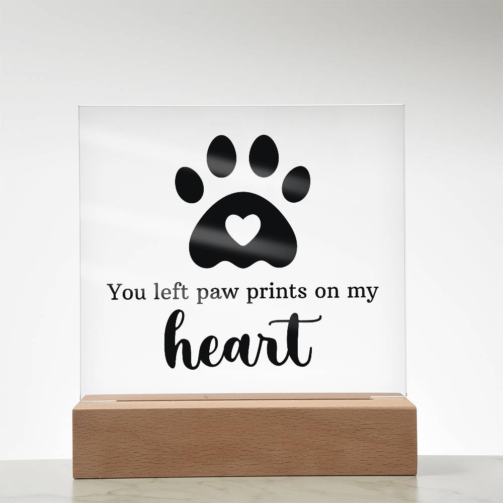 Acrylic Square Plaque - Paw Print