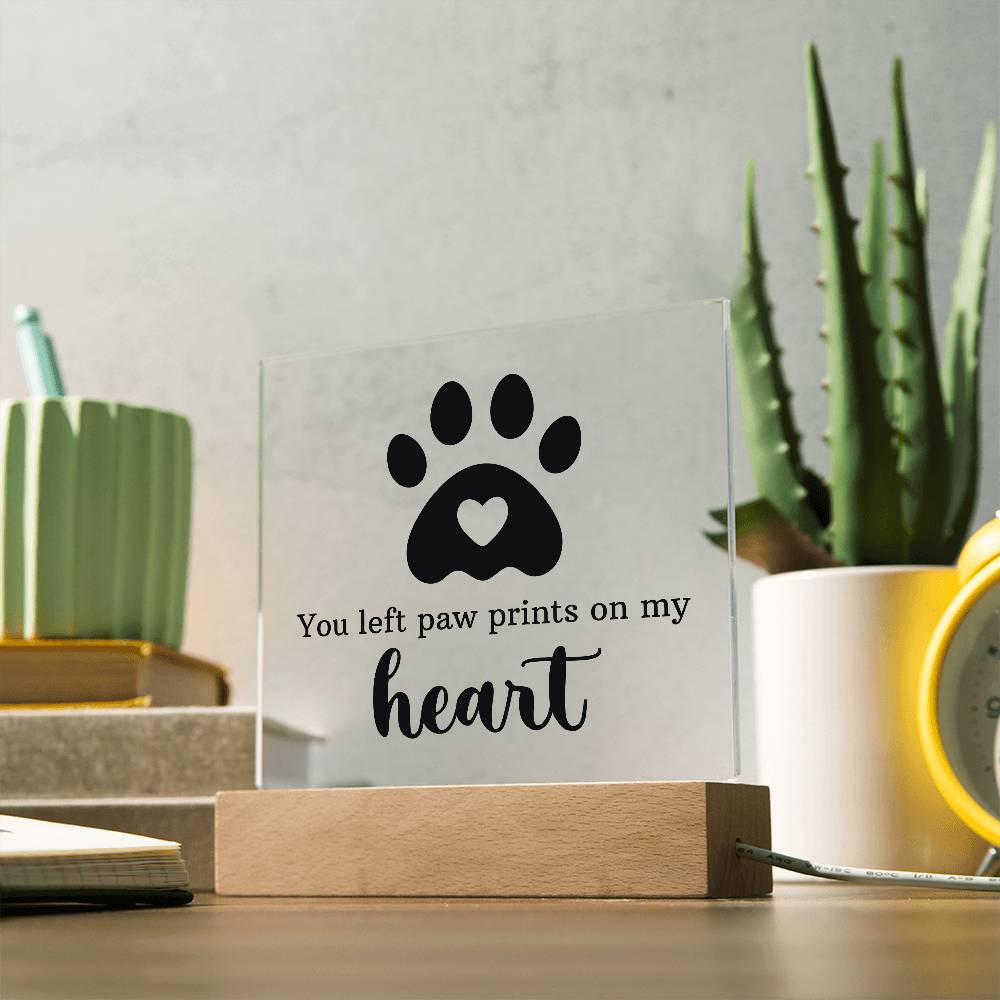 Acrylic Square Plaque - Paw Print