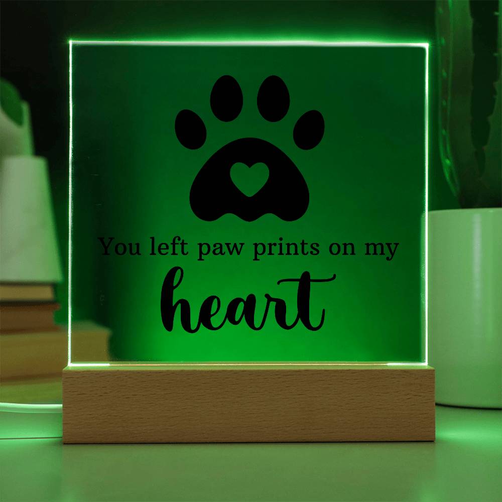 Acrylic Square Plaque - Paw Print