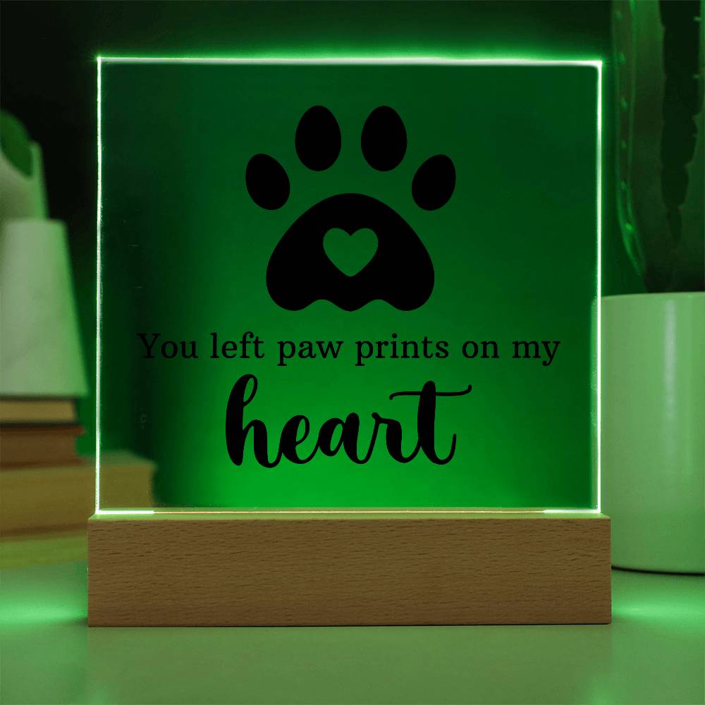 Acrylic Square Plaque - Paw Print