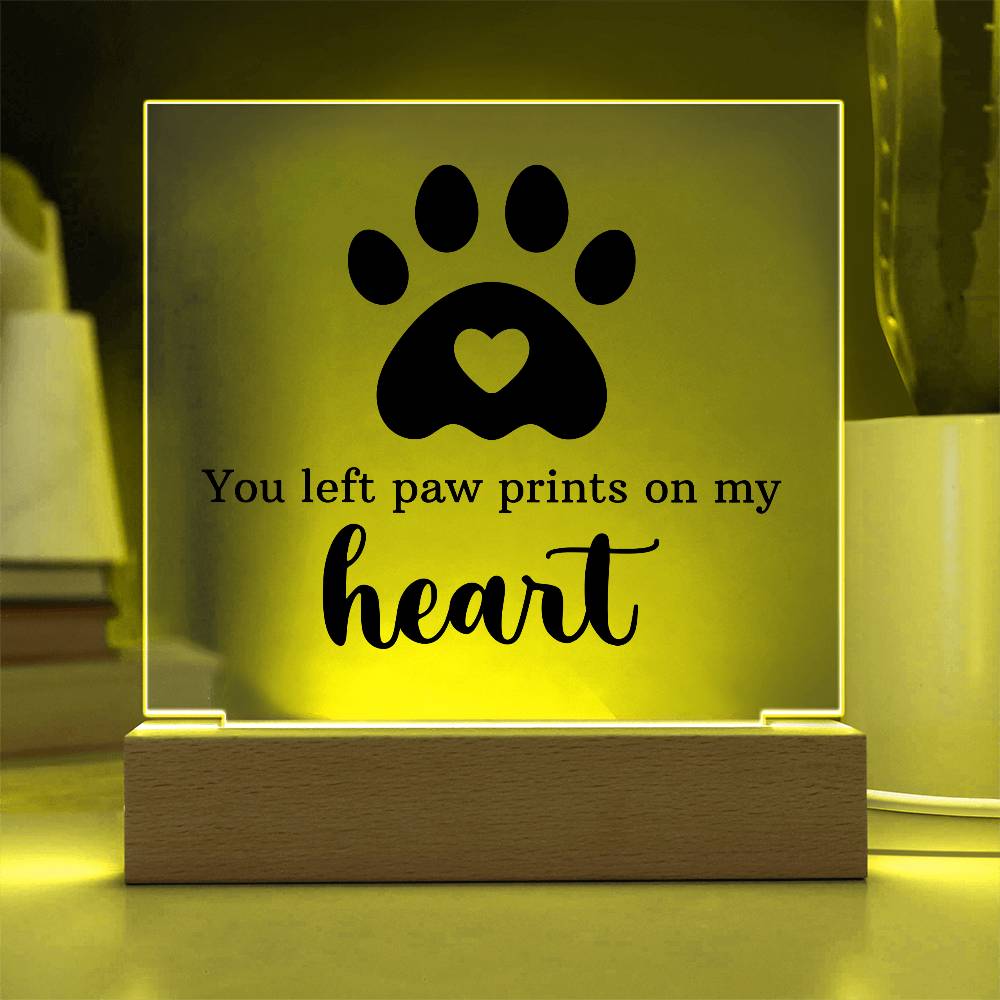 Acrylic Square Plaque - Paw Print