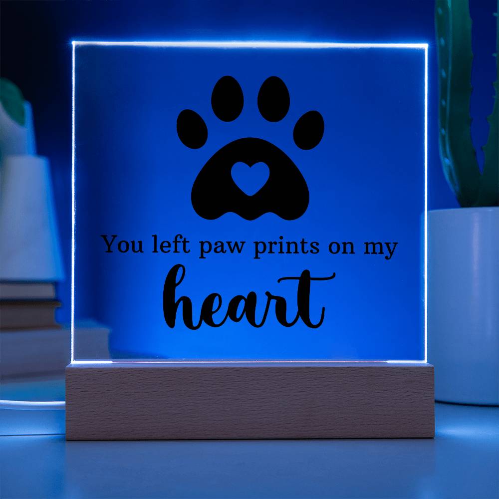 Acrylic Square Plaque - Paw Print