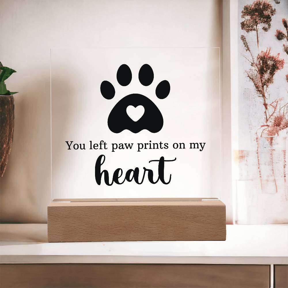 Acrylic Square Plaque - Paw Print