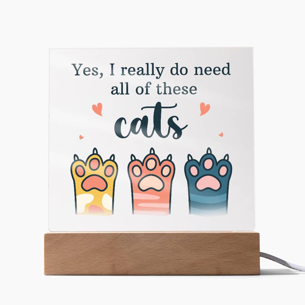 Acrylic Square Plaque - Pets Cats