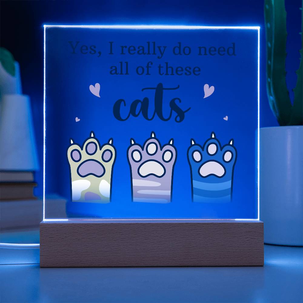 Acrylic Square Plaque - Pets Cats