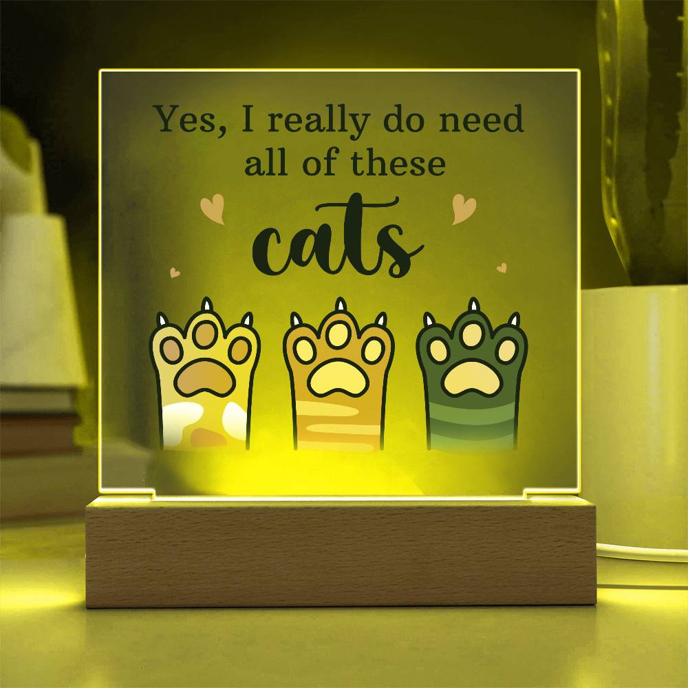 Acrylic Square Plaque - Pets Cats