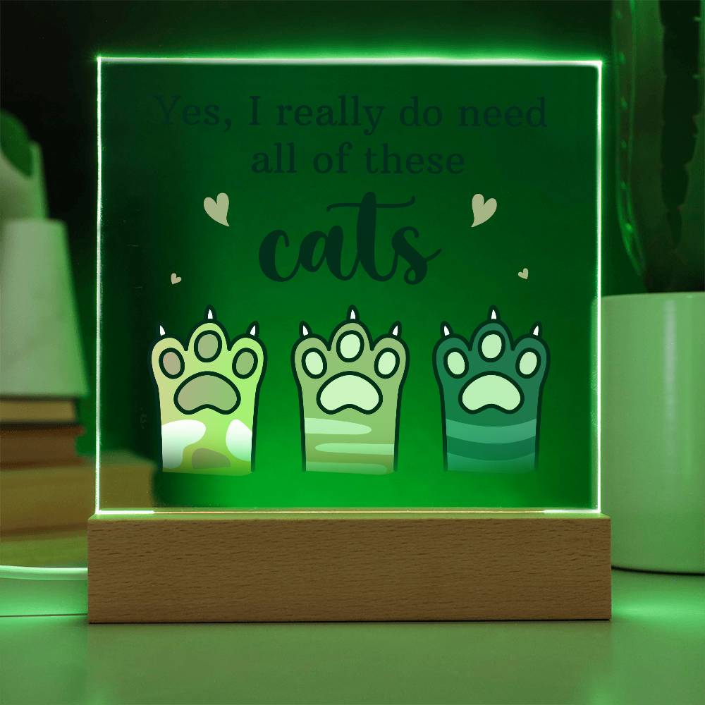 Acrylic Square Plaque - Pets Cats