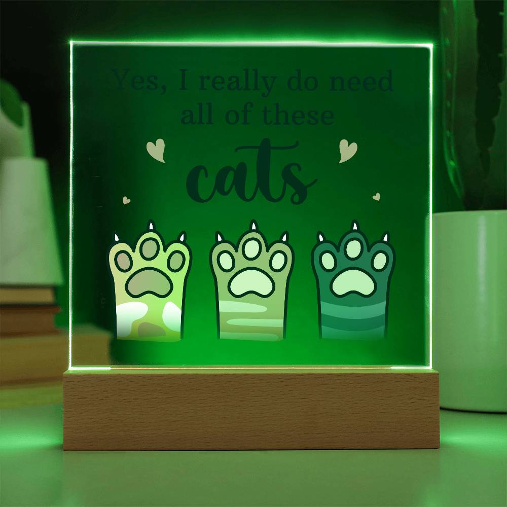 Acrylic Square Plaque - Pets Cats