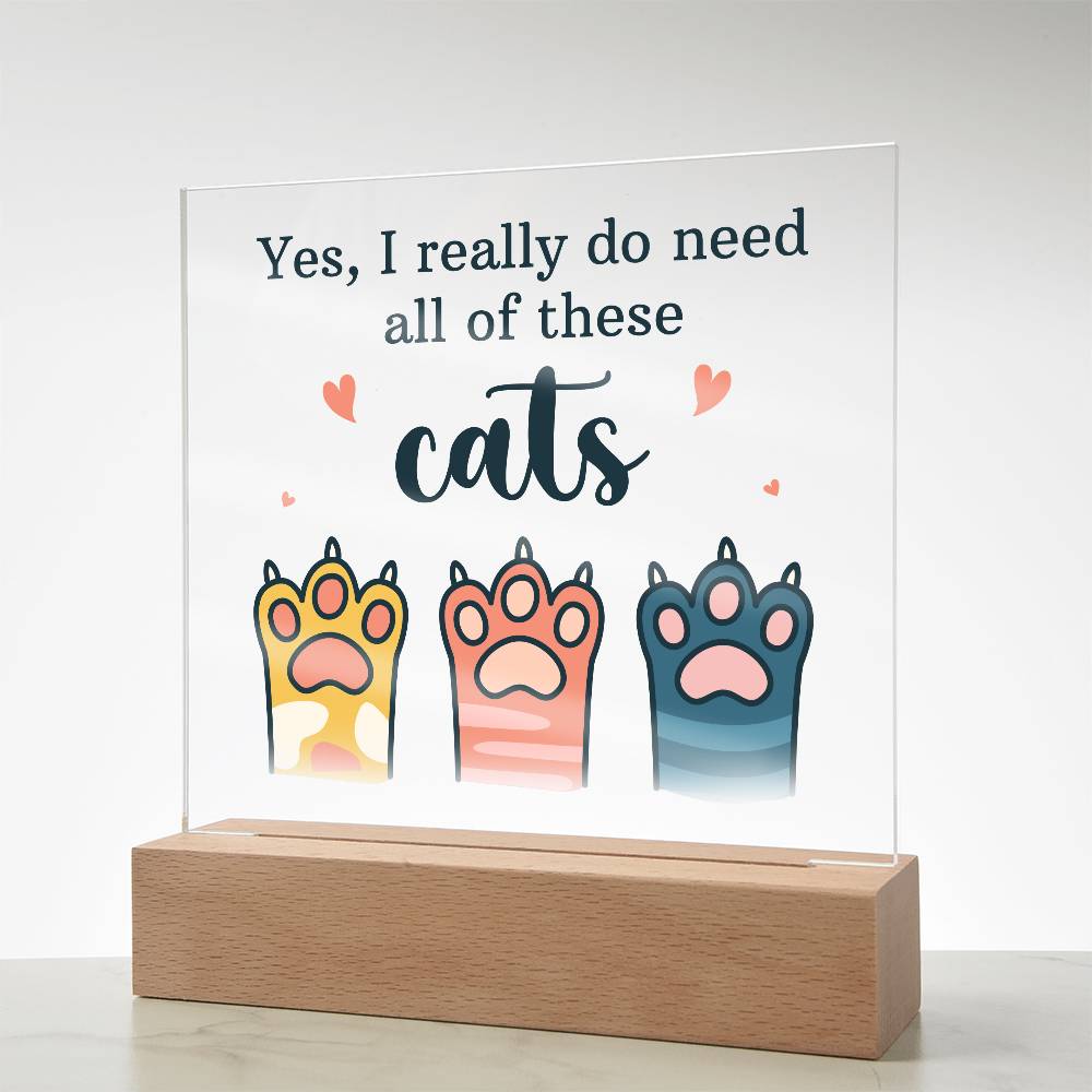 Acrylic Square Plaque - Pets Cats