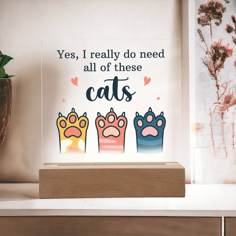 Acrylic Square Plaque - Pets Cats