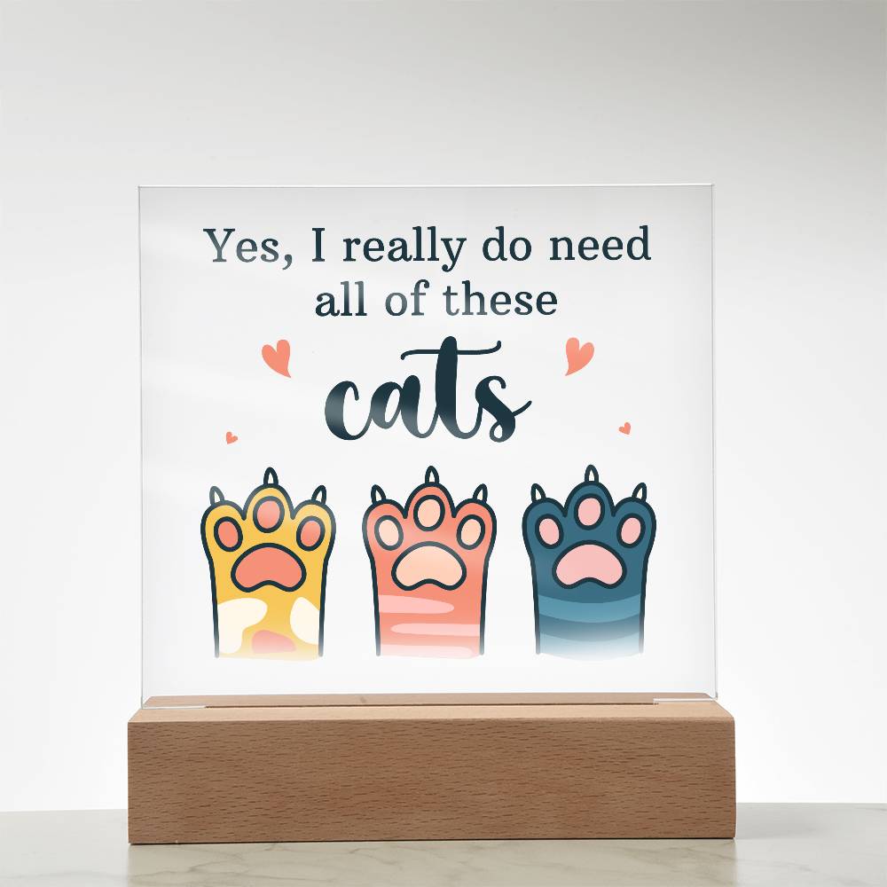 Acrylic Square Plaque - Pets Cats