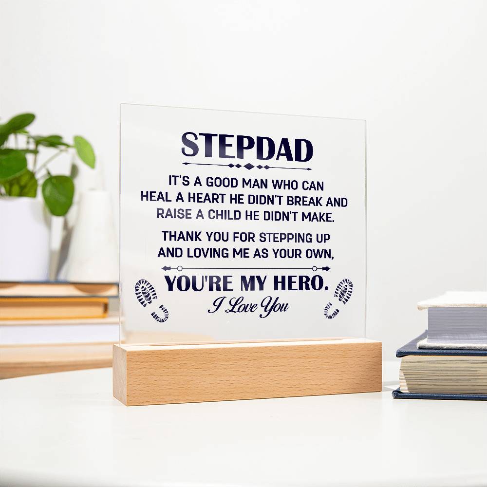 Acrylic Square Plaque - To My Stepdad -