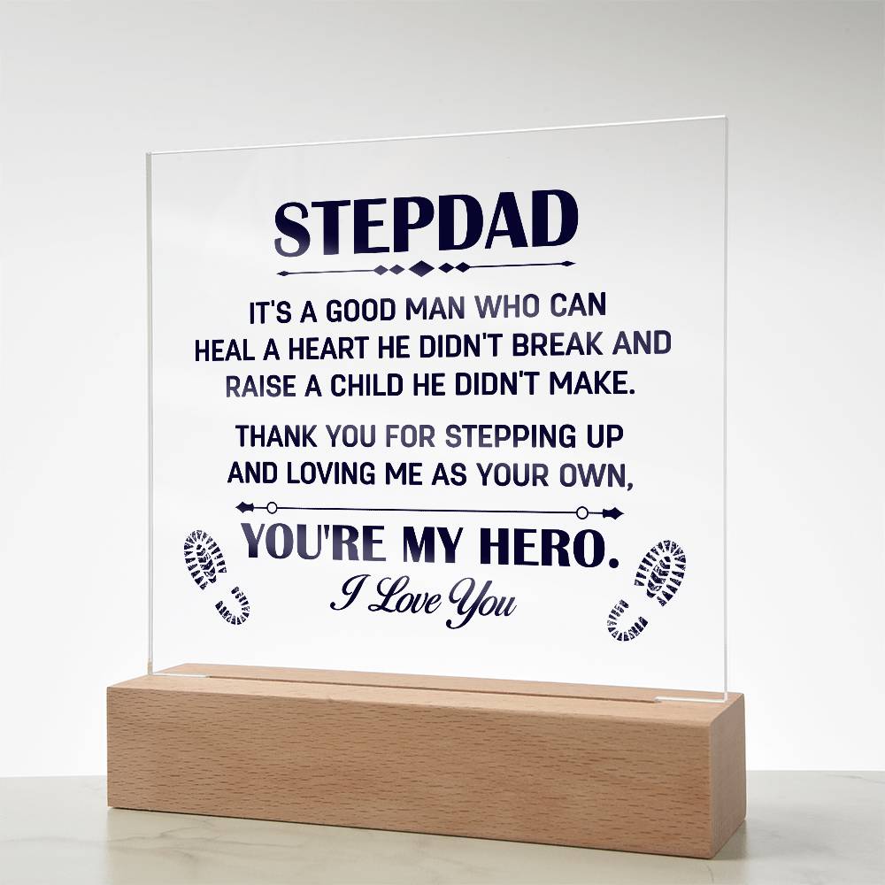 Acrylic Square Plaque - To My Stepdad -