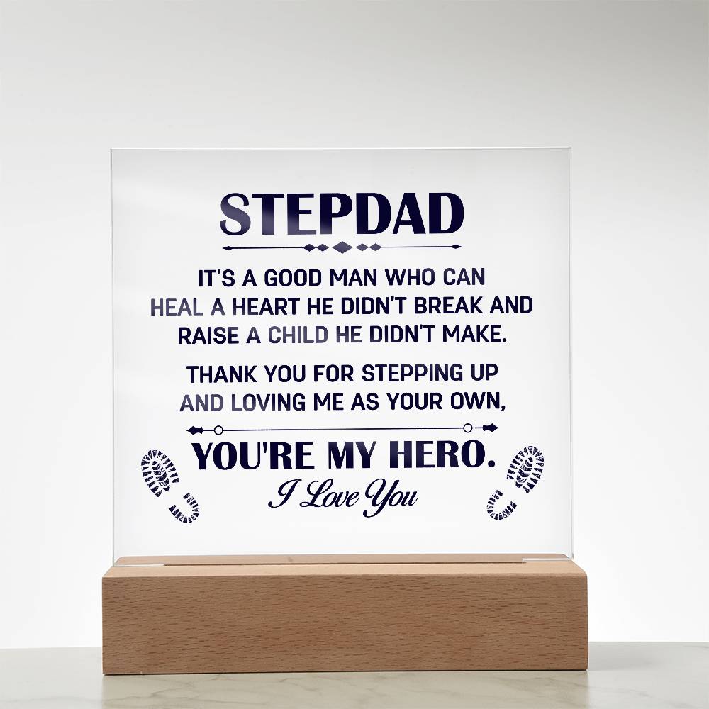 Acrylic Square Plaque - To My Stepdad -