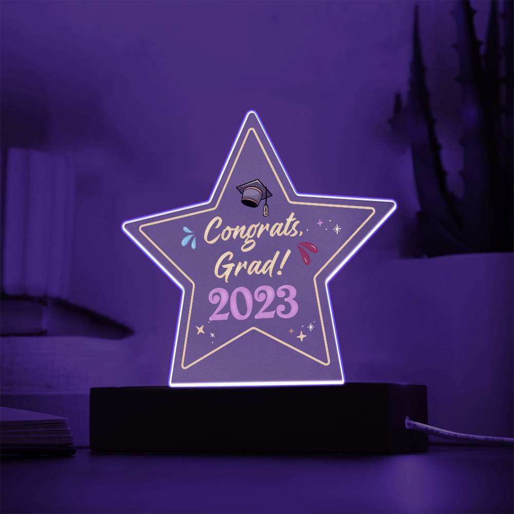 Acrylic Star Plaque Congrats, Grad! 2023