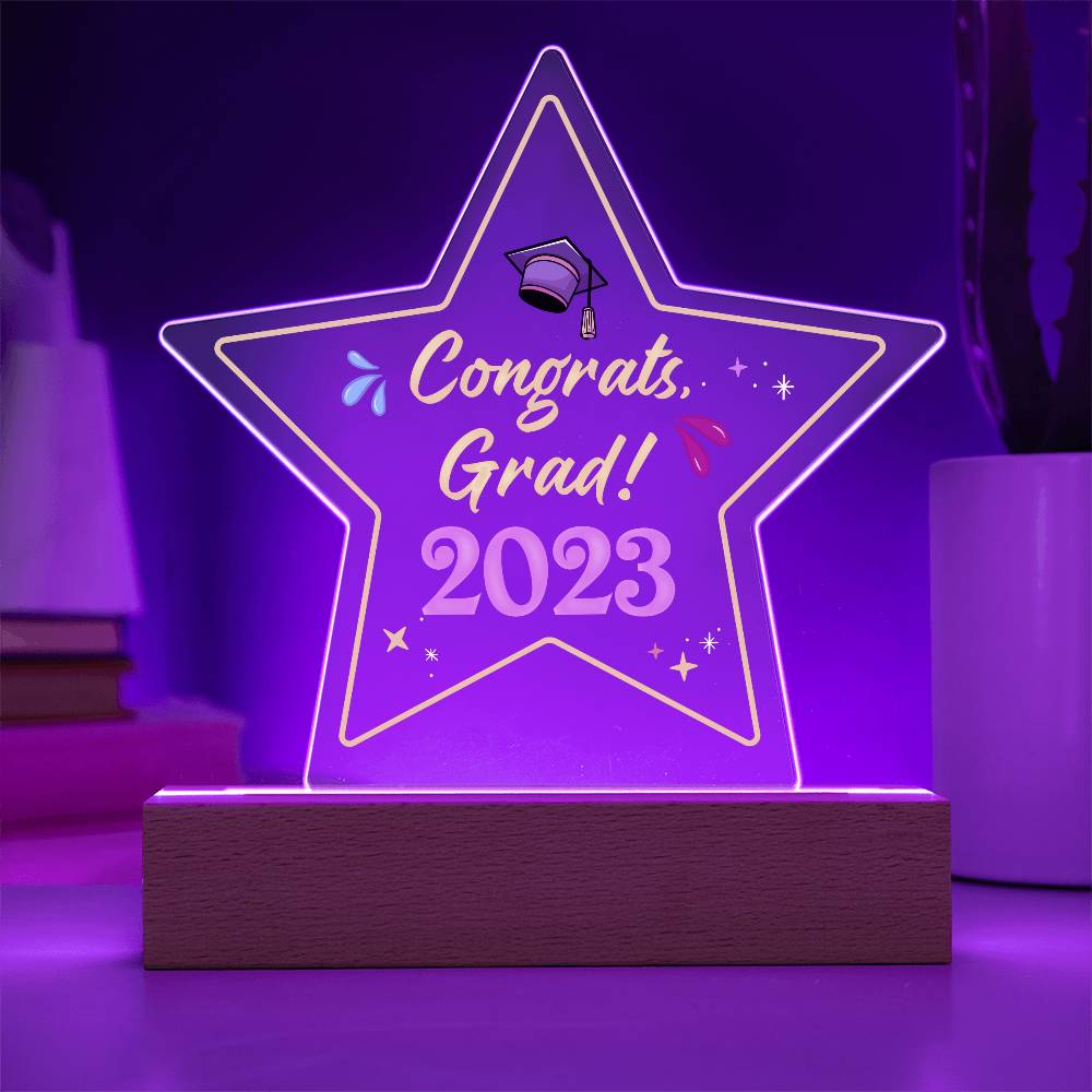 Acrylic Star Plaque Congrats, Grad! 2023