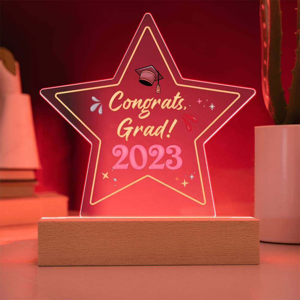 Acrylic Star Plaque Congrats, Grad! 2023