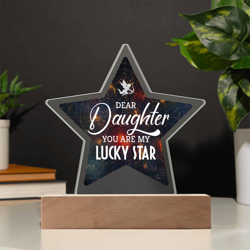 Acrylic Star Plaque - Dear Daughter You are my Lucky Star