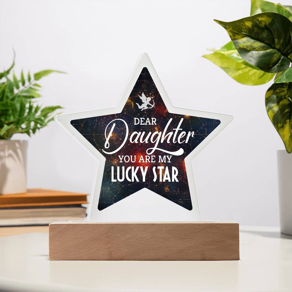 Acrylic Star Plaque - Dear Daughter You are my Lucky Star