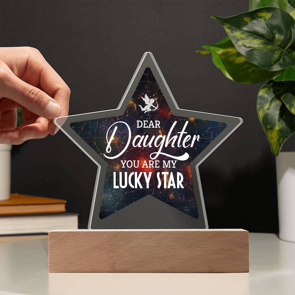 Acrylic Star Plaque - Dear Daughter You are my Lucky Star