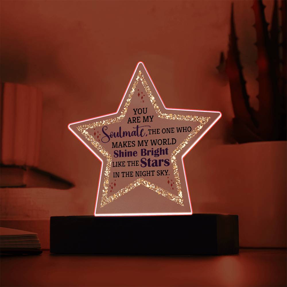 Acrylic Star Plaque - You are my soulmate