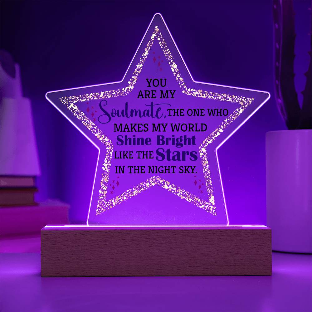 Acrylic Star Plaque - You are my soulmate