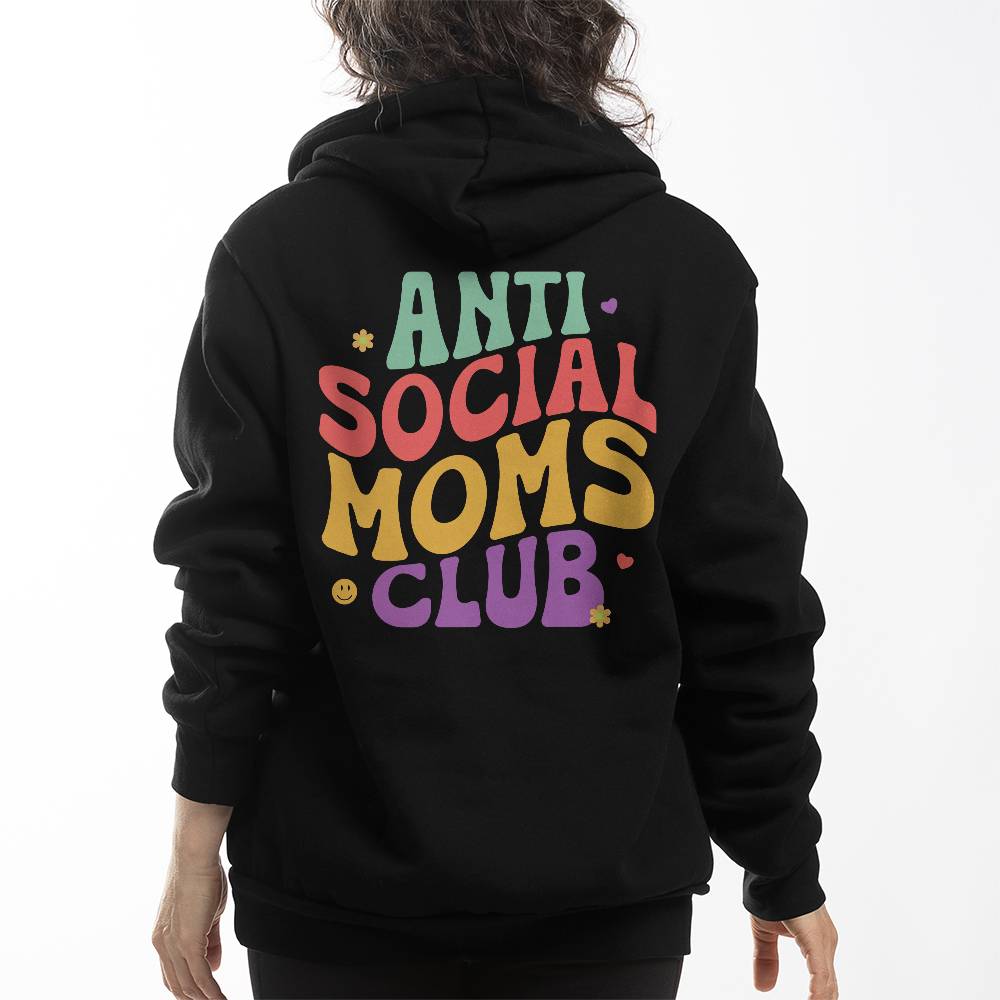 Bella + Canvas 3719 Unisex Pullover Women's Hoodie - Anti Social Moms Club