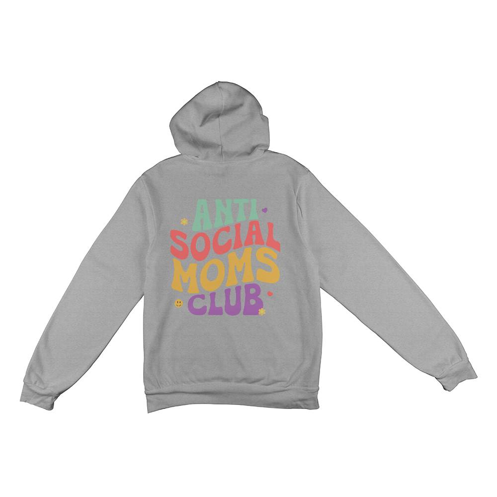 Bella + Canvas 3719 Unisex Pullover Women's Hoodie - Anti Social Moms Club