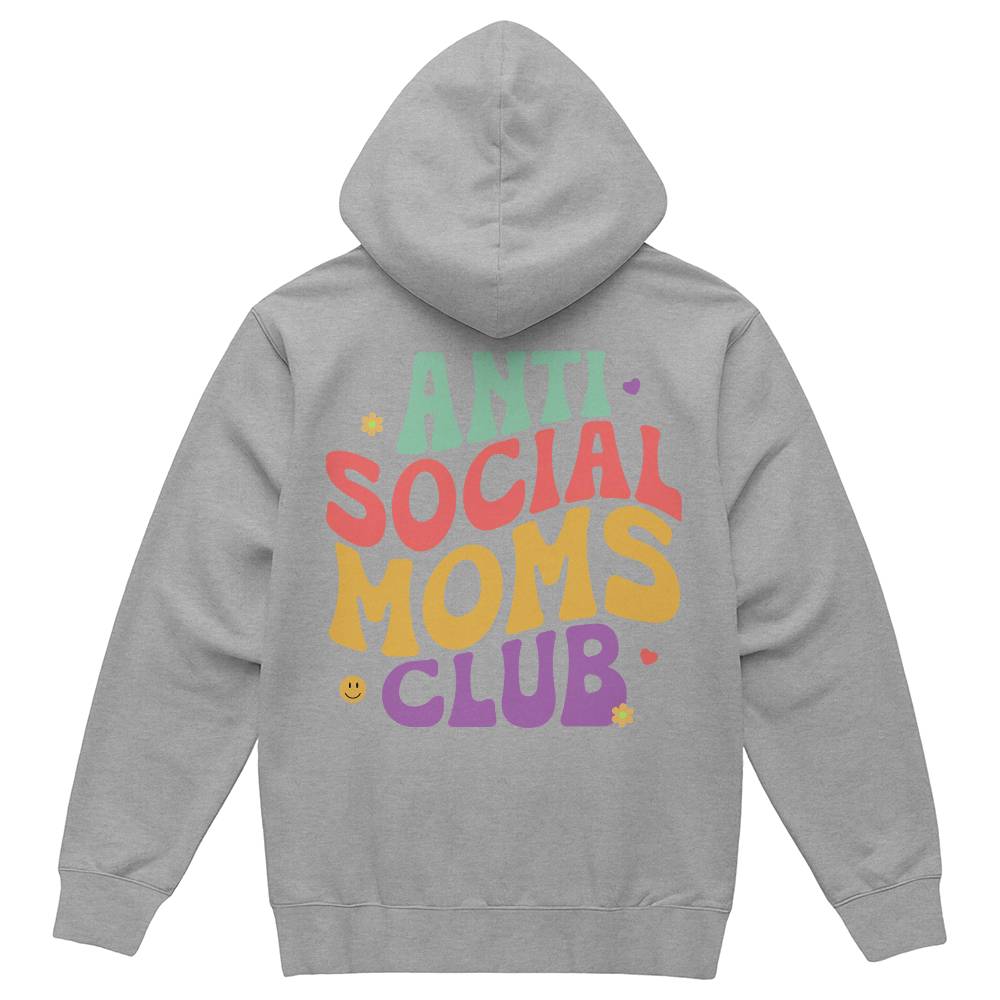 Bella + Canvas 3719 Unisex Pullover Women's Hoodie - Anti Social Moms Club