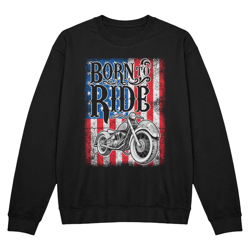 Bella + Canvas 3945 Crewneck Sweatshirt - Born To Ride