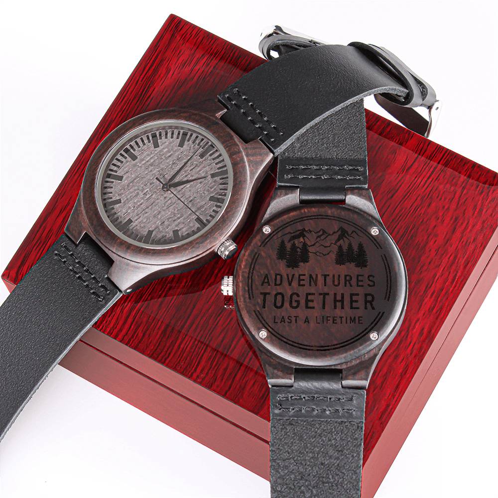 Card Wood Watch with Engraving - Adventures Together