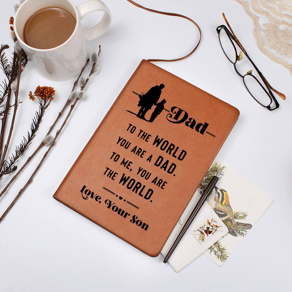 Dad OF The World Graphic Leather Journal