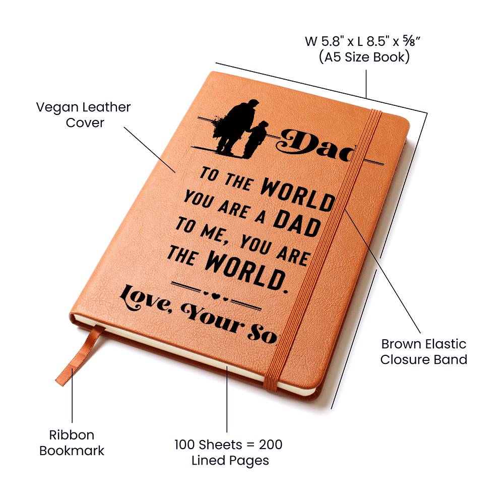 Dad OF The World Graphic Leather Journal