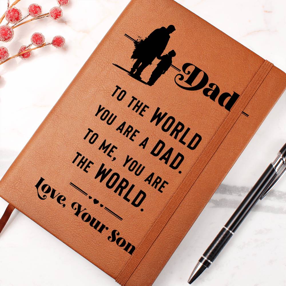 Dad OF The World Graphic Leather Journal