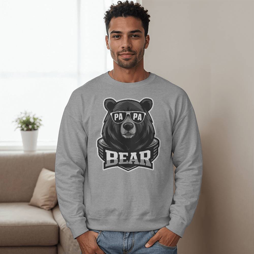 Dad Papa Bear premium Bella + Canvas 3945 Crewneck