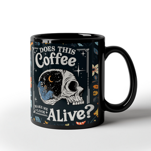 Does this coffee-11oz Black Mug Design