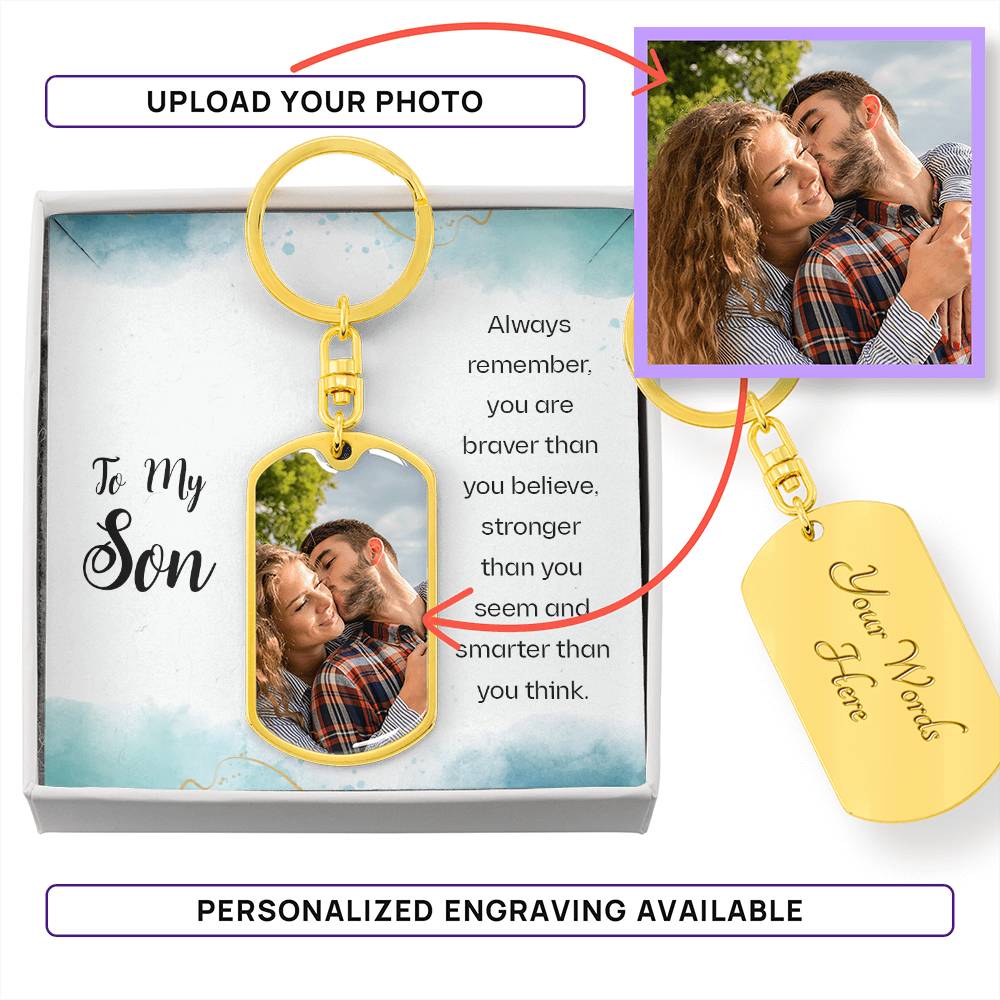 Dog Tag Keychain - You are my son-Always remember